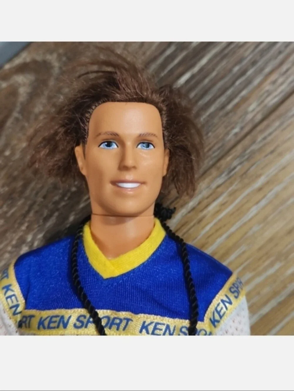 Vintage Ken Sport Barbie Doll Tracksuit & Floral Swimsuit Blue Yellow White Mesh